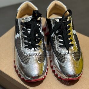Christian Louboutin Silver and Black Men's Shoes